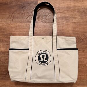 lululemon athletica Beige Tote with Navy Accents